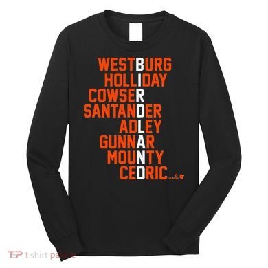Birdland Names 2024 Baltimore Baseball Long Sleeve Shirt