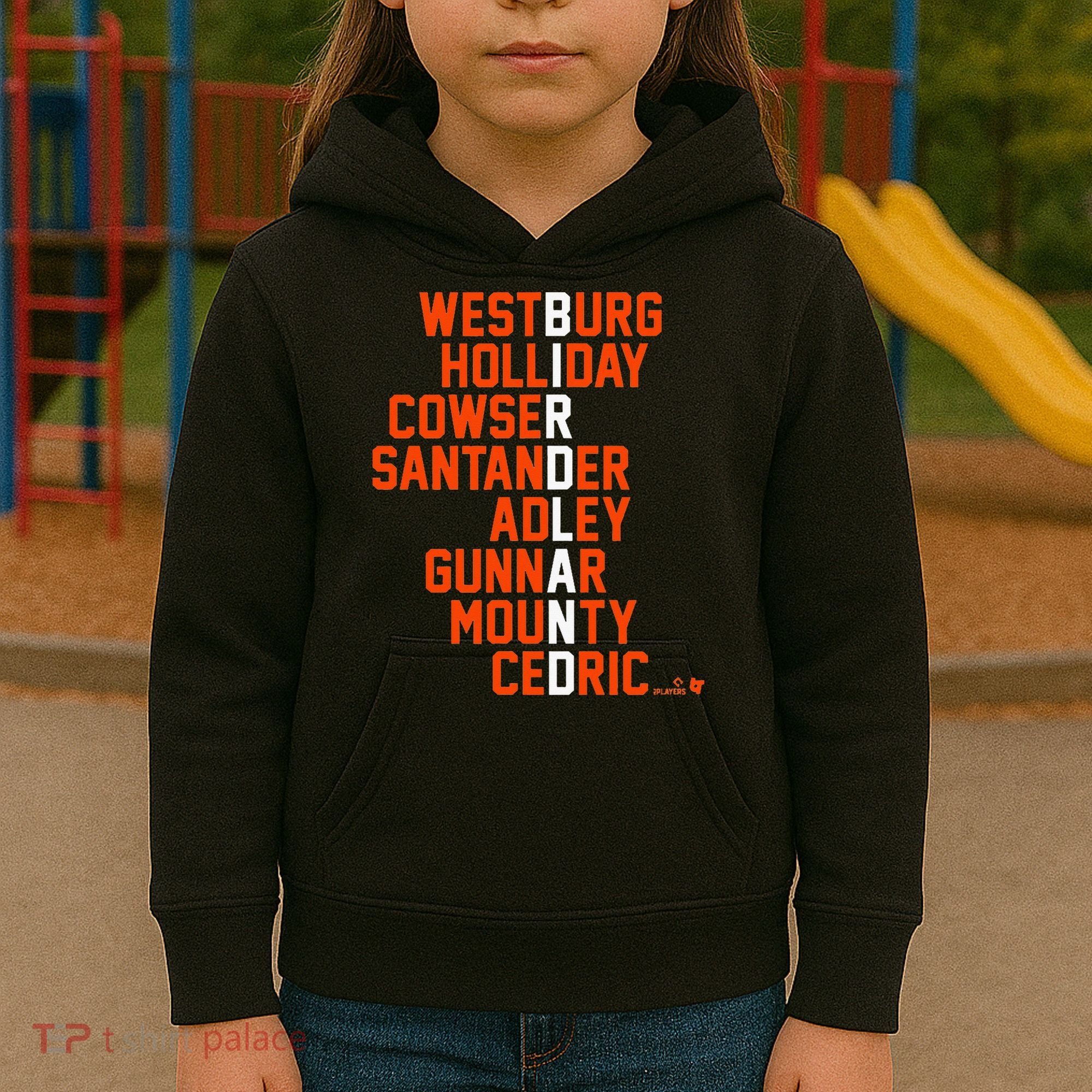Birdland Names 2024 Baltimore Baseball Kids Hoodie