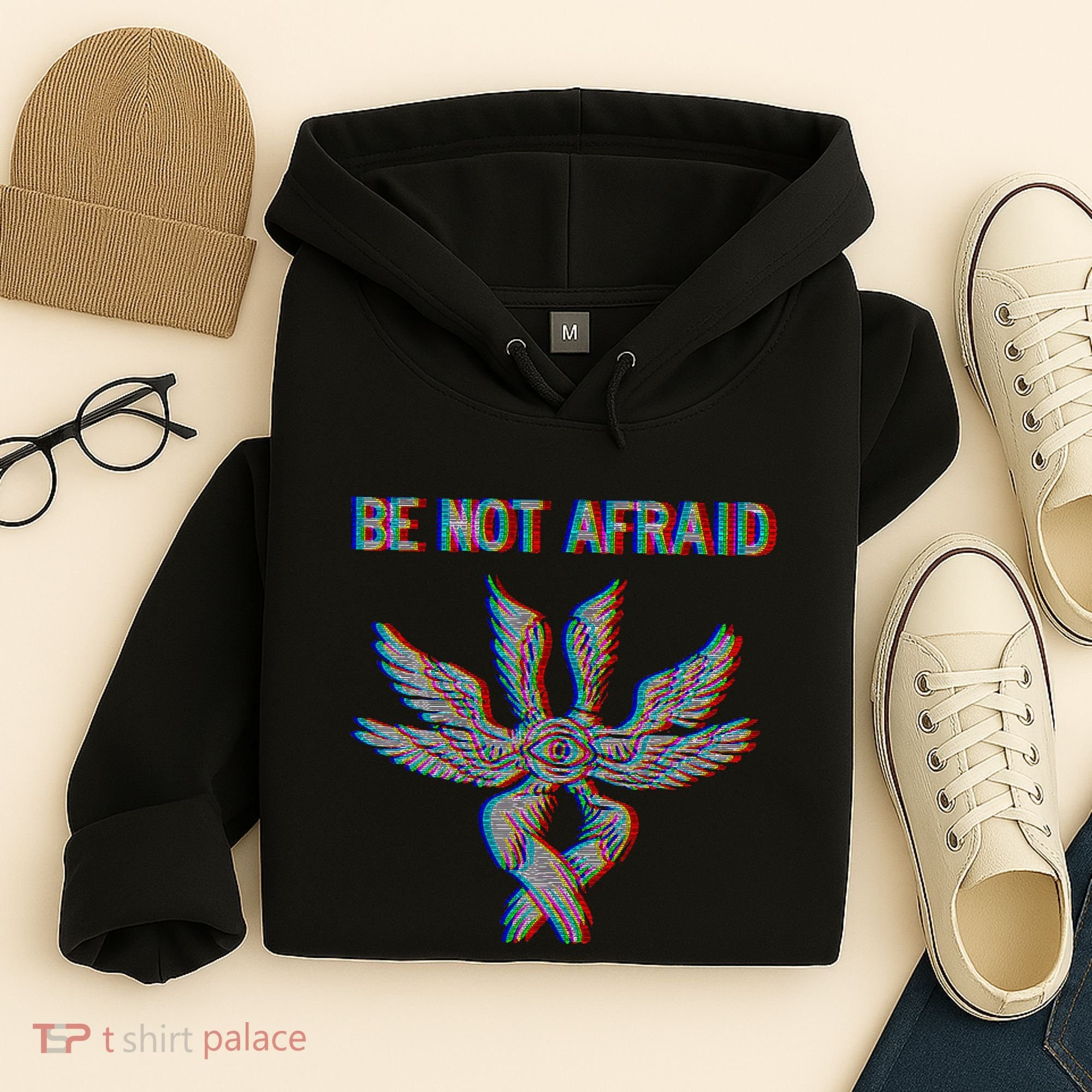 Be Not Afraid Biblically Accurate Angel Seraphim Glitch Hoodie