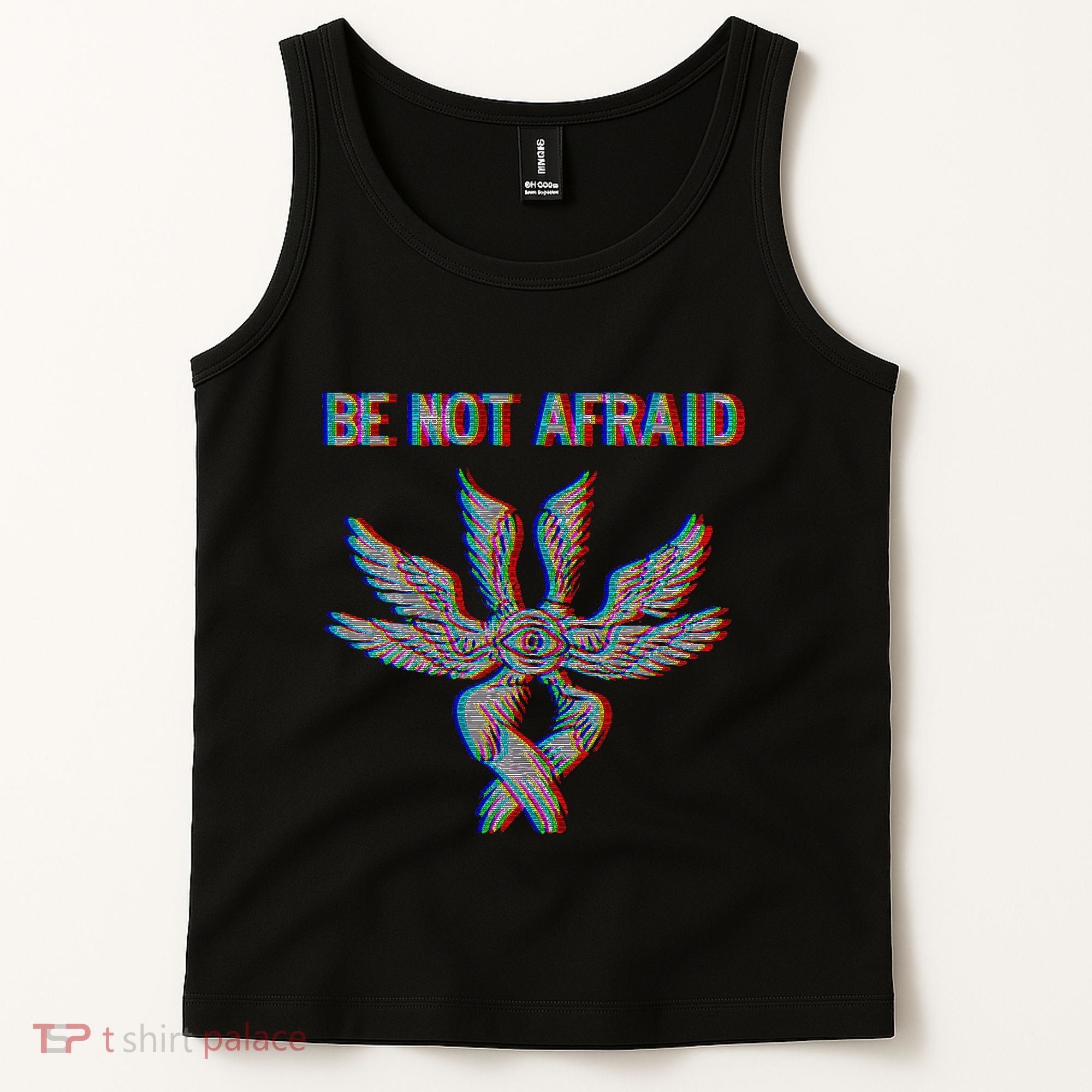 Be Not Afraid Biblically Accurate Angel Seraphim Glitch Tank Top