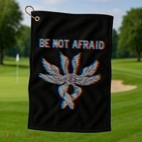 Be Not Afraid Biblically Accurate Angel Seraphim Glitch Golf Towel thumb 1
