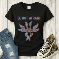 Be Not Afraid Biblically Accurate Angel Seraphim Glitch Women's T-Shirt thumb 3