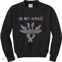 Be Not Afraid Biblically Accurate Angel Seraphim Glitch Kids Sweatshirt thumb 0