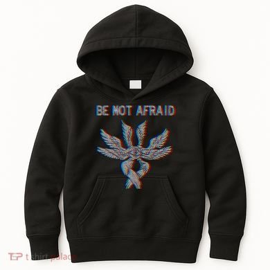 Be Not Afraid Biblically Accurate Angel Seraphim Glitch Kids Hoodie