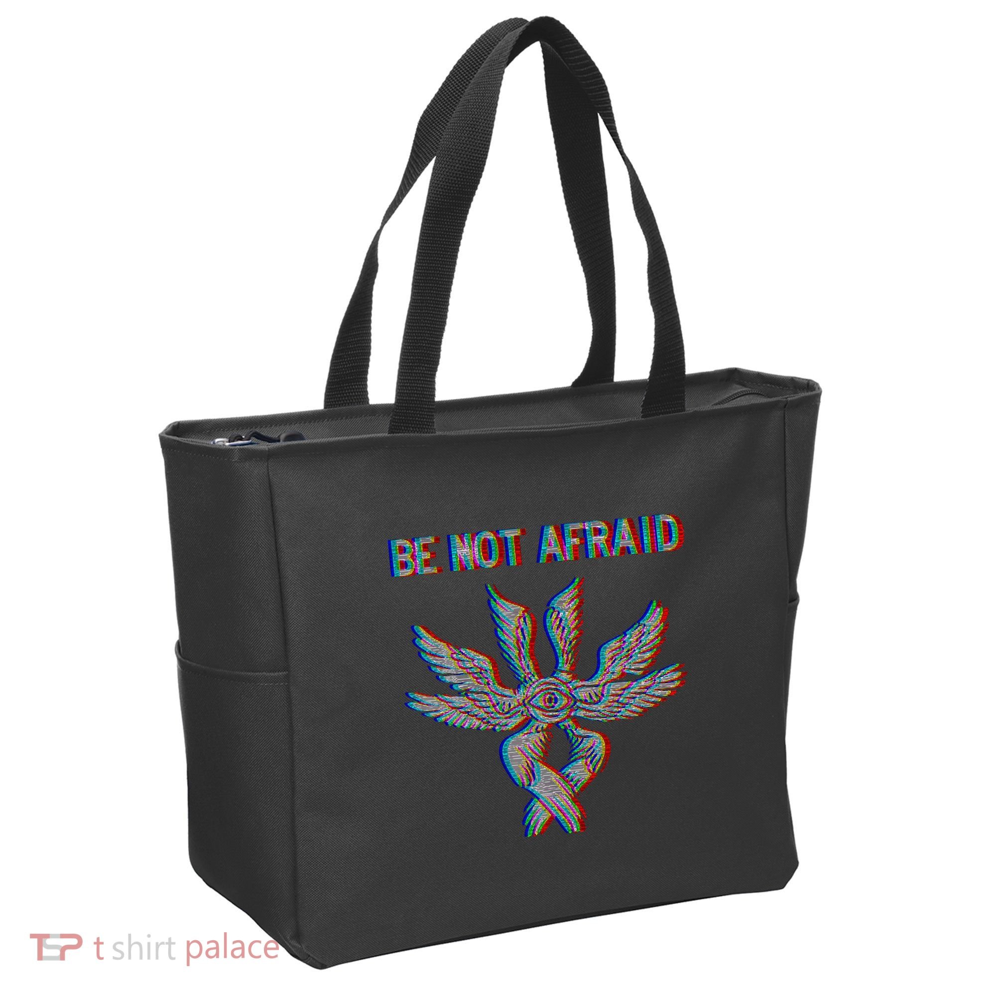 Be Not Afraid Biblically Accurate Angel Seraphim Glitch Tote Bag
