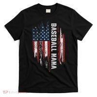 Baseball Nana American Flag Grandma Grandson 4th Of July T-Shirt thumb 0