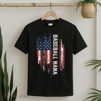 Baseball Nana American Flag Grandma Grandson 4th Of July T-Shirt thumb 2