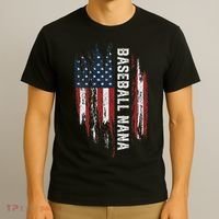 Baseball Nana American Flag Grandma Grandson 4th Of July T-Shirt thumb 3