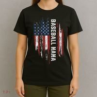 Baseball Nana American Flag Grandma Grandson 4th Of July T-Shirt thumb 4