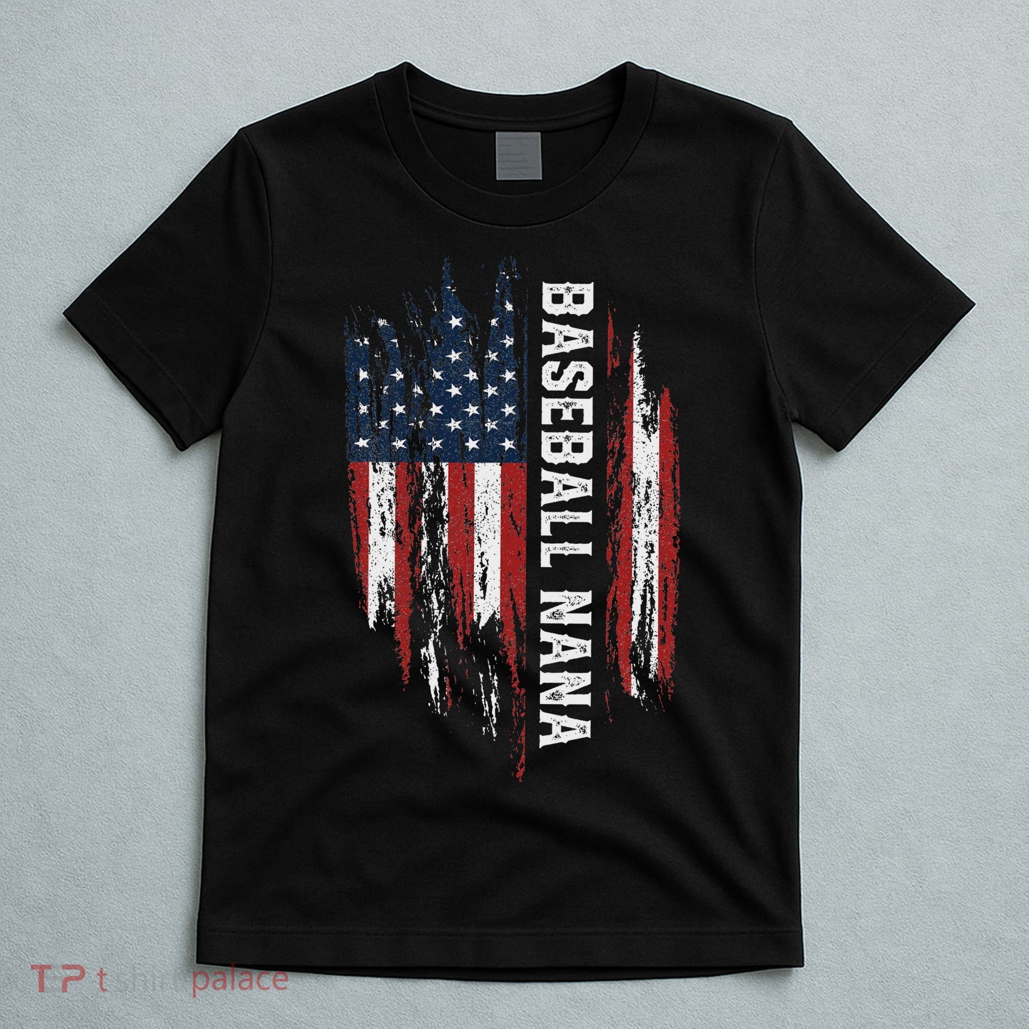 Baseball Nana American Flag Grandma Grandson 4th Of July T-Shirt