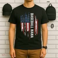 Baseball Nana American Flag Grandma Grandson 4th Of July T-Shirt thumb 6