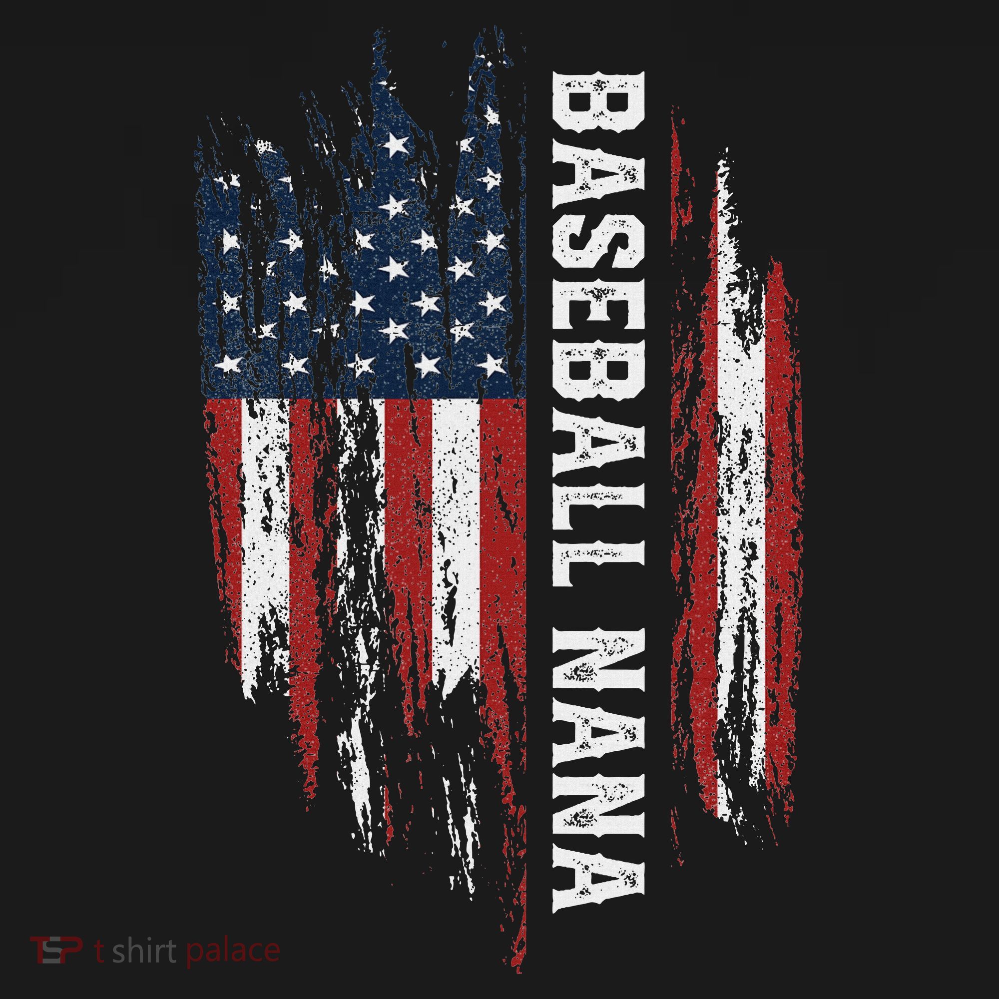 Baseball Nana American Flag Grandma Grandson 4th Of July T-Shirt