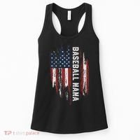 Baseball Nana American Flag Grandma Grandson 4th Of July Women's Tank Top thumb 0