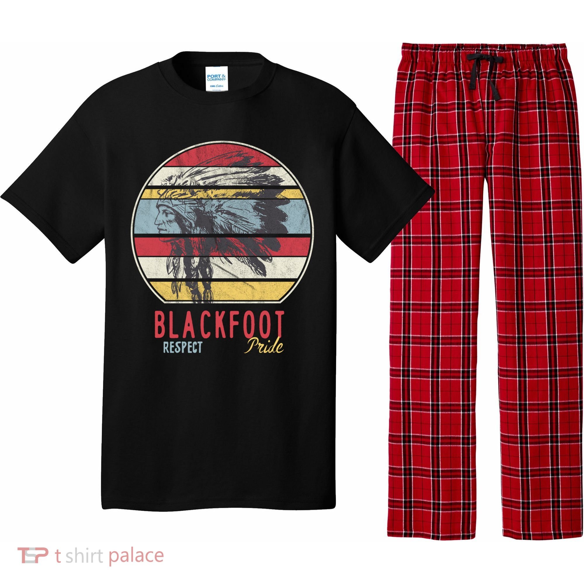 Blackfoot Native American Indian Tribe Respect Pride Retro Funny Gift Pajama Set