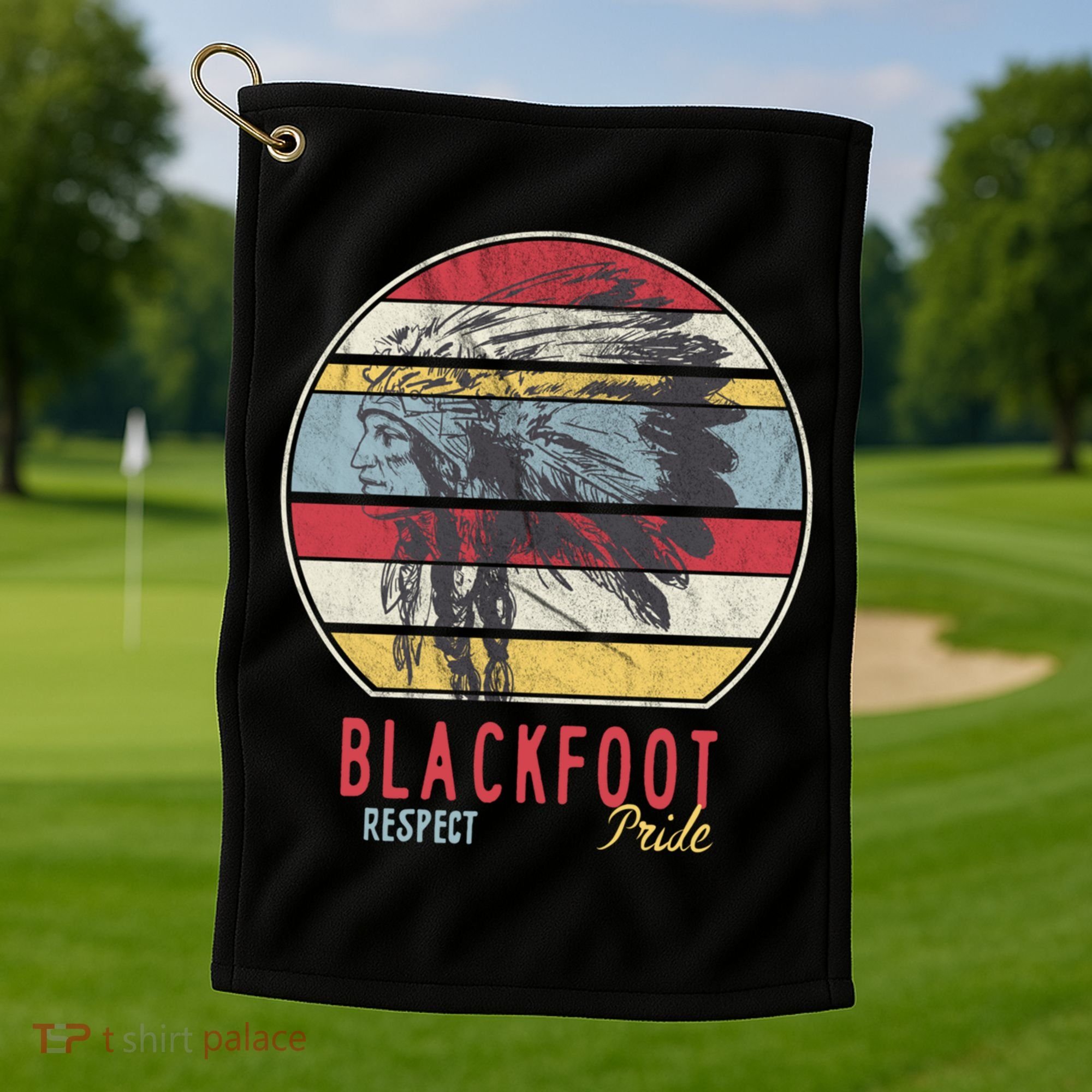 Blackfoot Native American Indian Tribe Respect Pride Retro Funny Gift Golf Towel