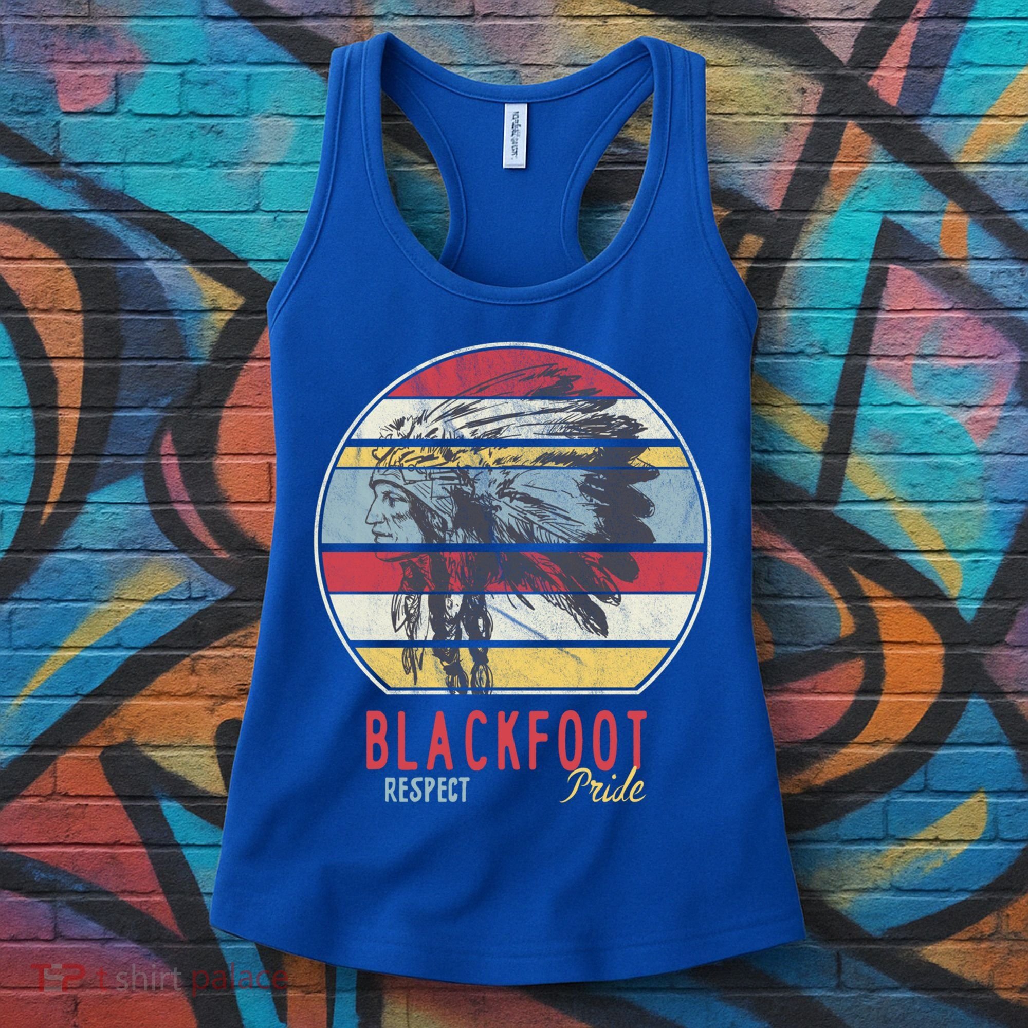 Blackfoot Native American Indian Tribe Respect Pride Retro Funny Gift Women's Tank Top