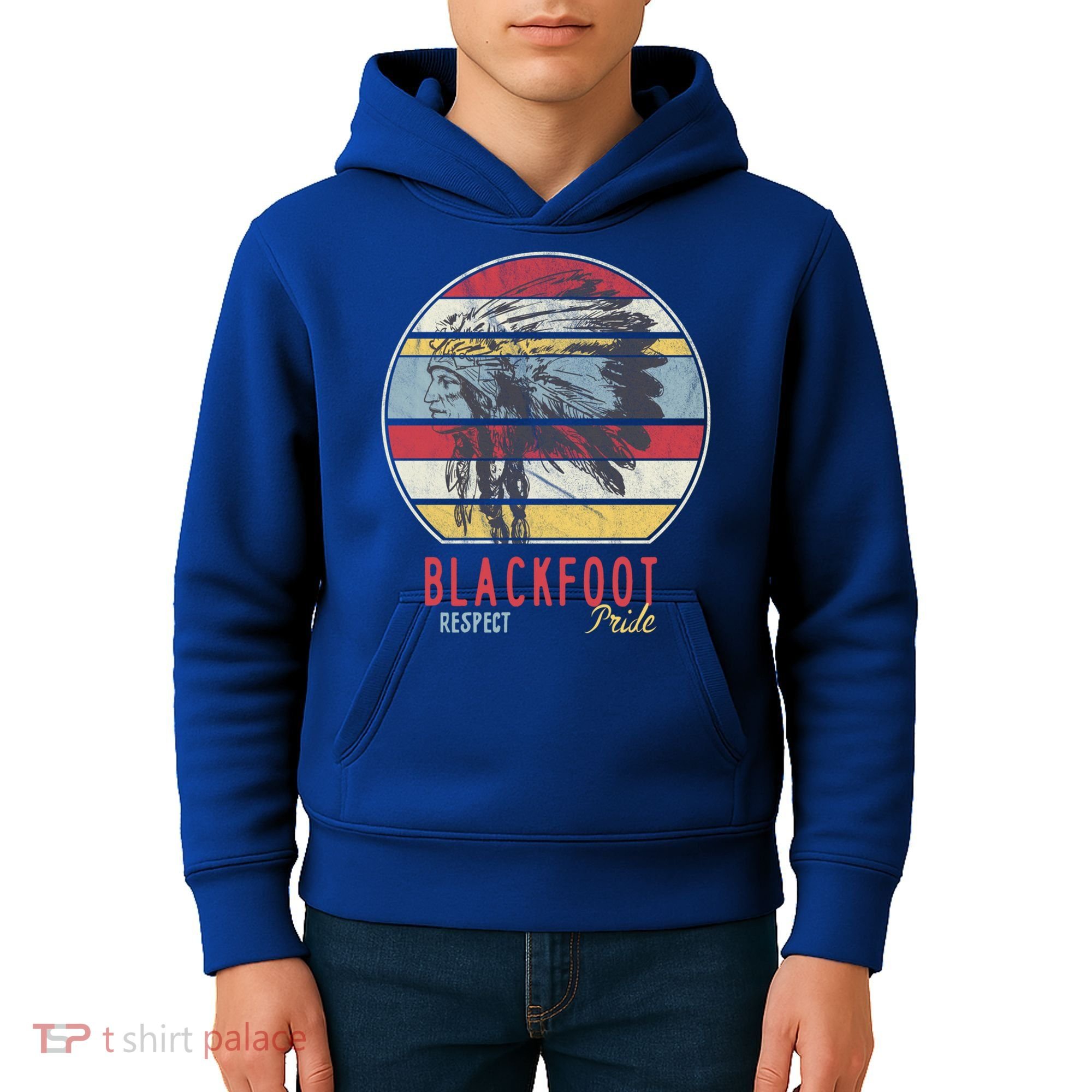 Blackfoot Native American Indian Tribe Respect Pride Retro Funny Gift Kids Hoodie