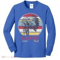 Blackfoot Native American Indian Tribe Respect Pride Retro Funny Gift Kids Long Sleeve Shirt thumb 0