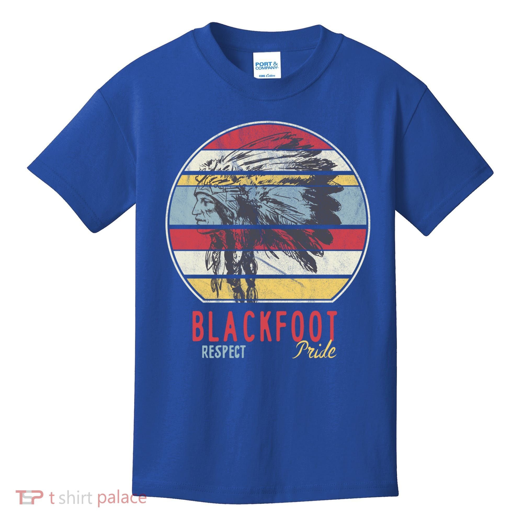Blackfoot Native American Indian Tribe Respect Pride Retro Funny Gift Kids T-Shirt