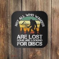 Bigfoot Not All Who Wander Are Lost Some Looking For Discs Coaster thumb 0
