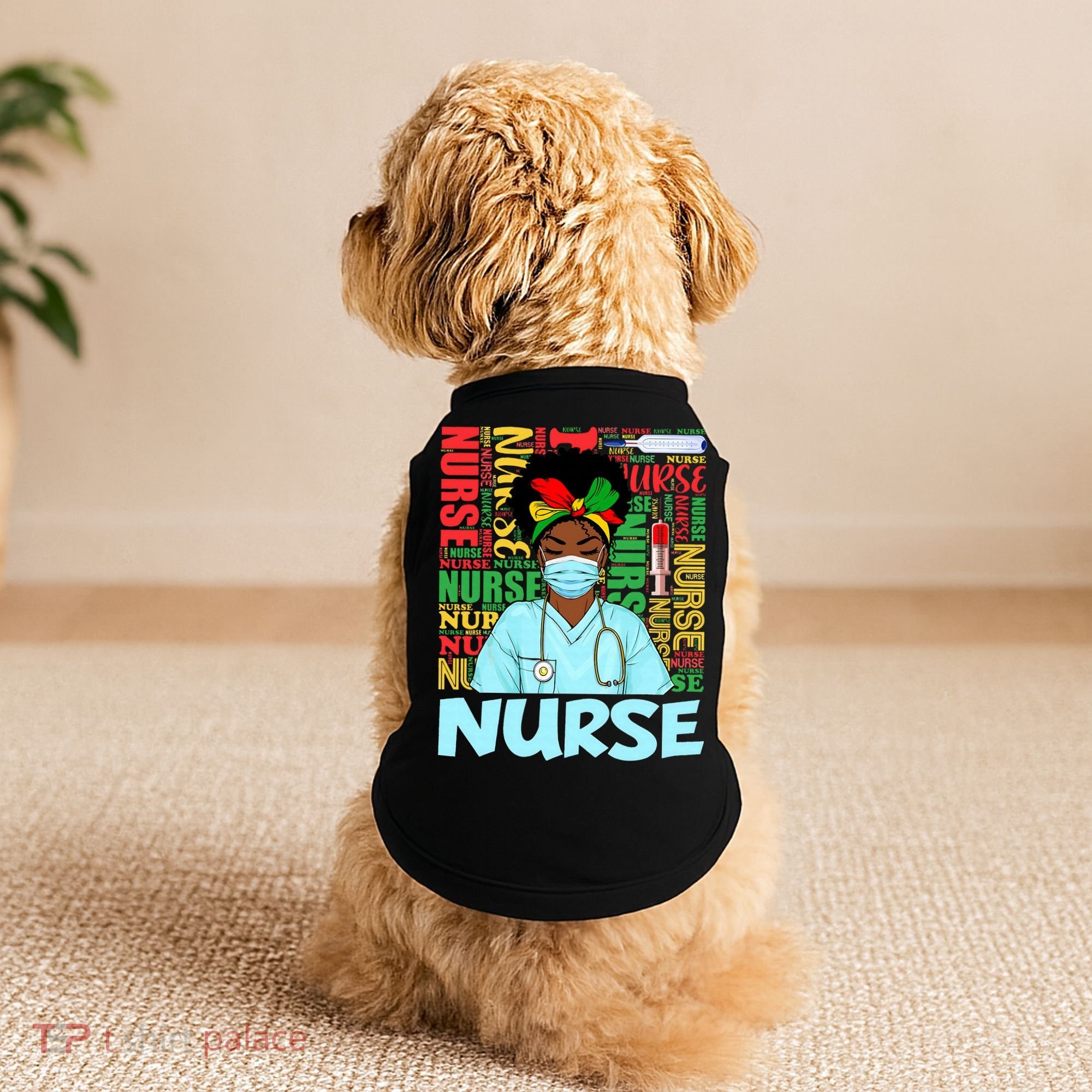 Black Nurse Black History Juneteenth Melanin Doggie Tank