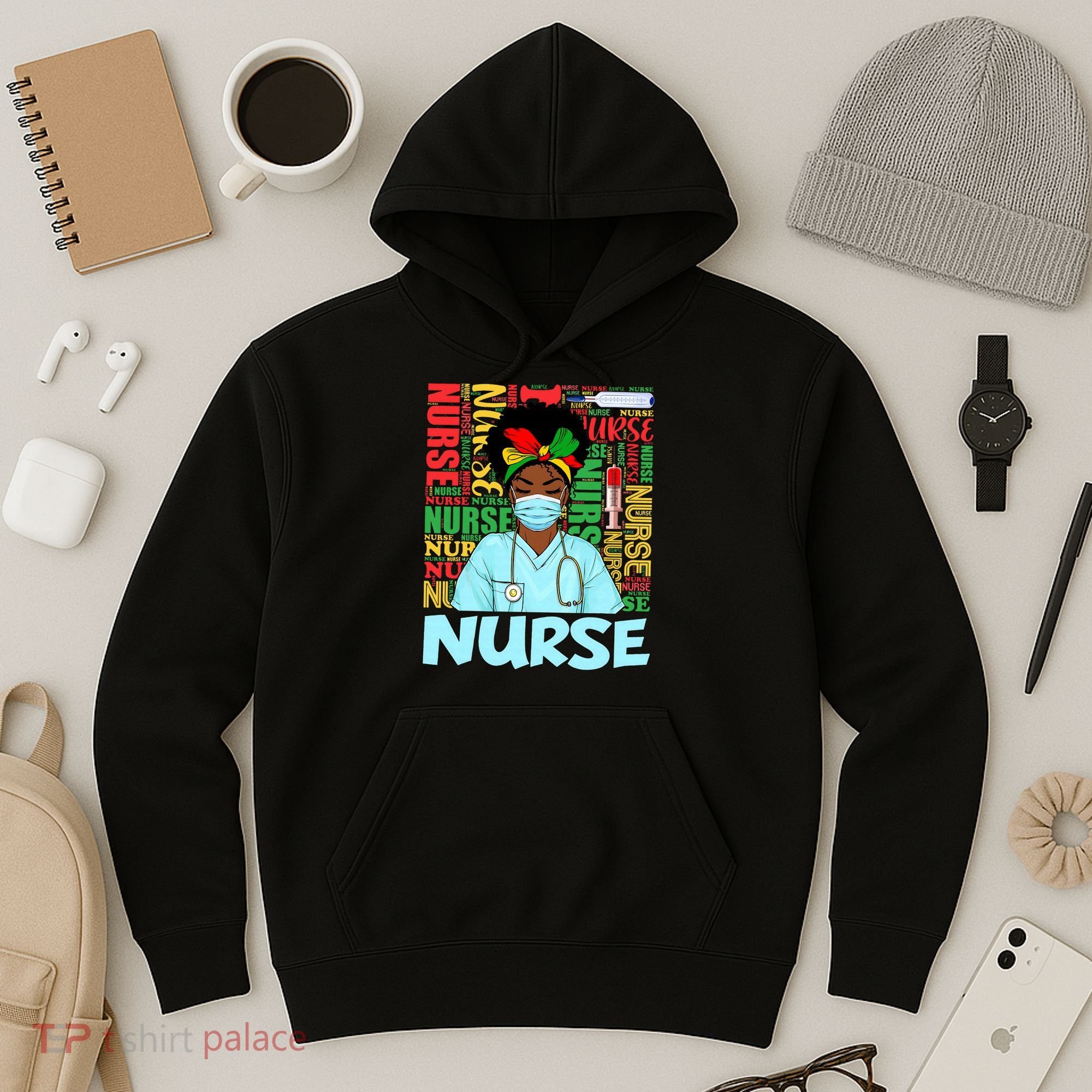 Black Nurse Black History Juneteenth Melanin Hoodie