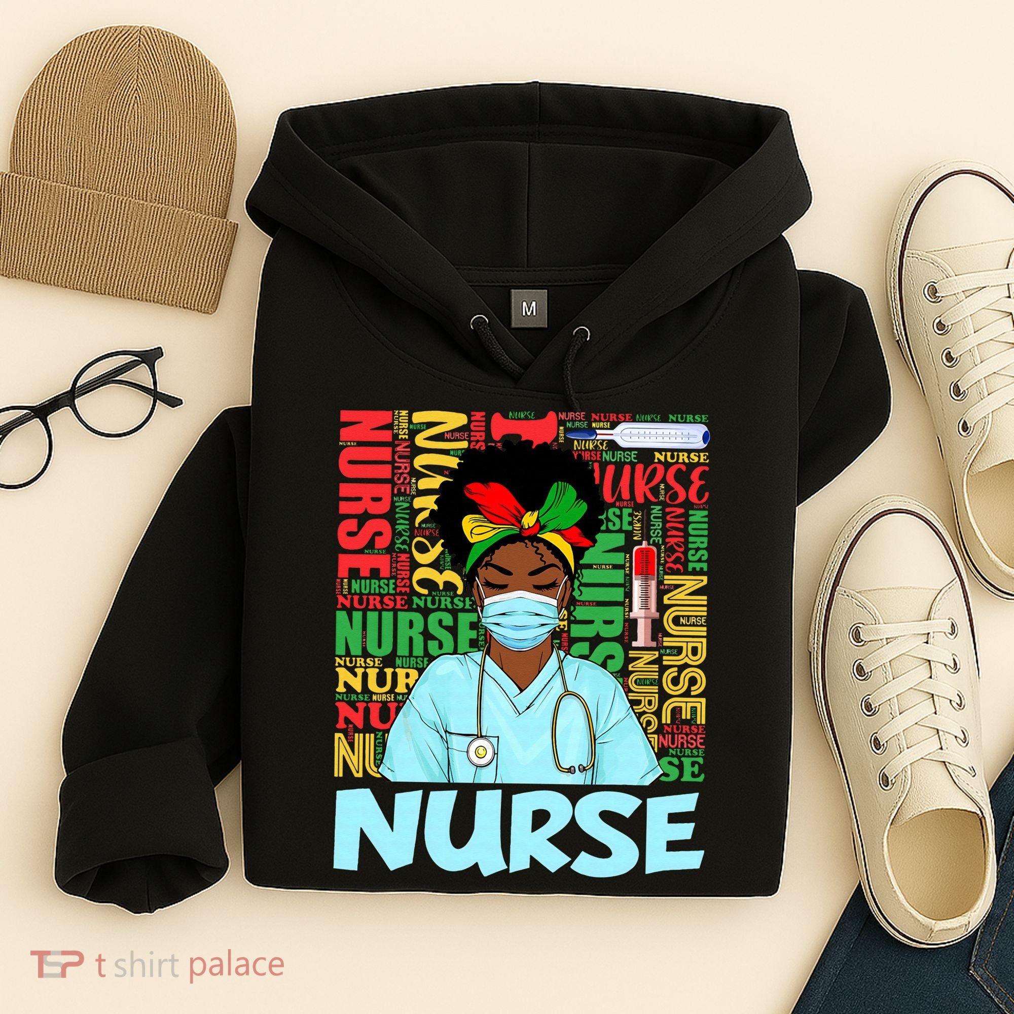 Black Nurse Black History Juneteenth Melanin Hoodie
