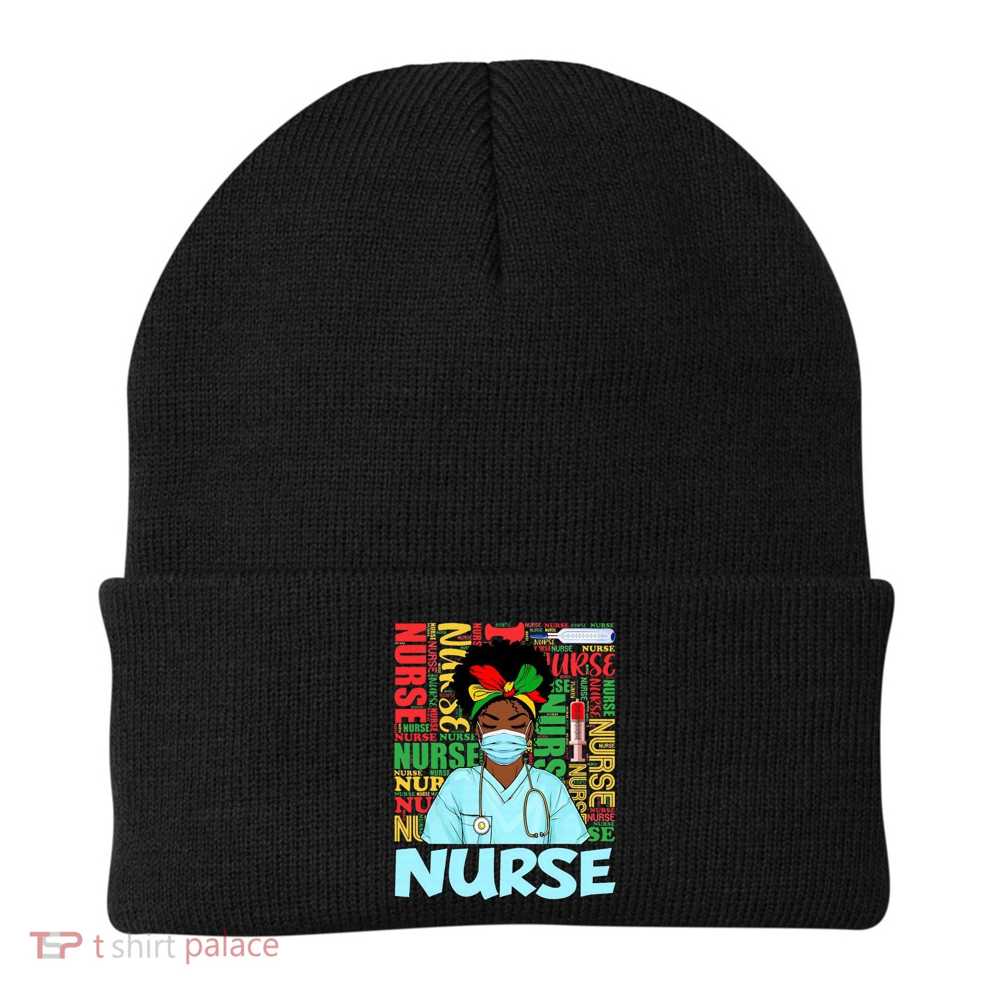 Black Nurse Black History Juneteenth Melanin Beanie