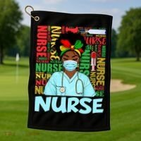 Black Nurse Black History Juneteenth Melanin Golf Towel thumb 1