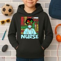 Black Nurse Black History Juneteenth Melanin Kids Hoodie thumb 2