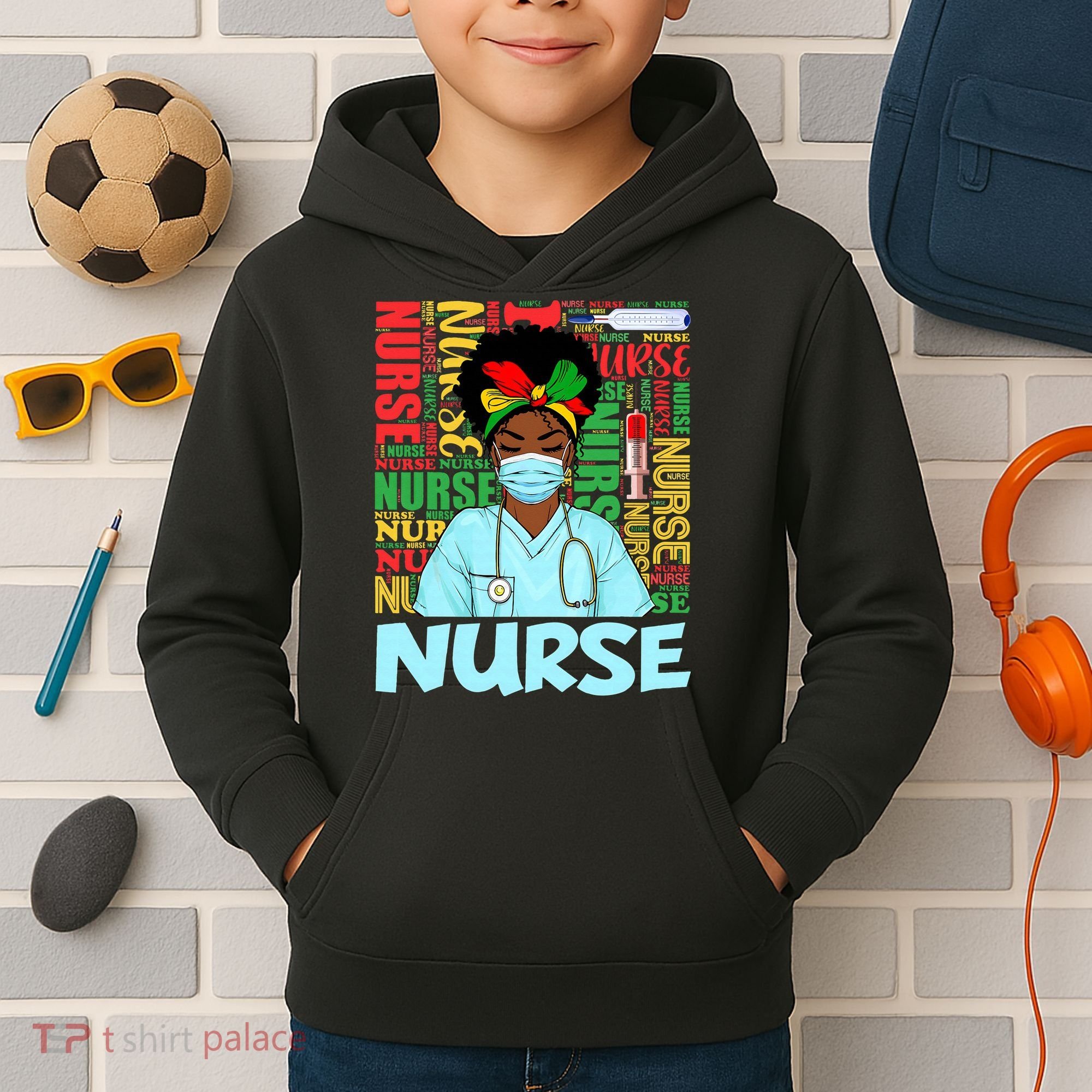 Black Nurse Black History Juneteenth Melanin Kids Hoodie
