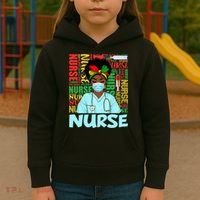 Black Nurse Black History Juneteenth Melanin Kids Hoodie thumb 3