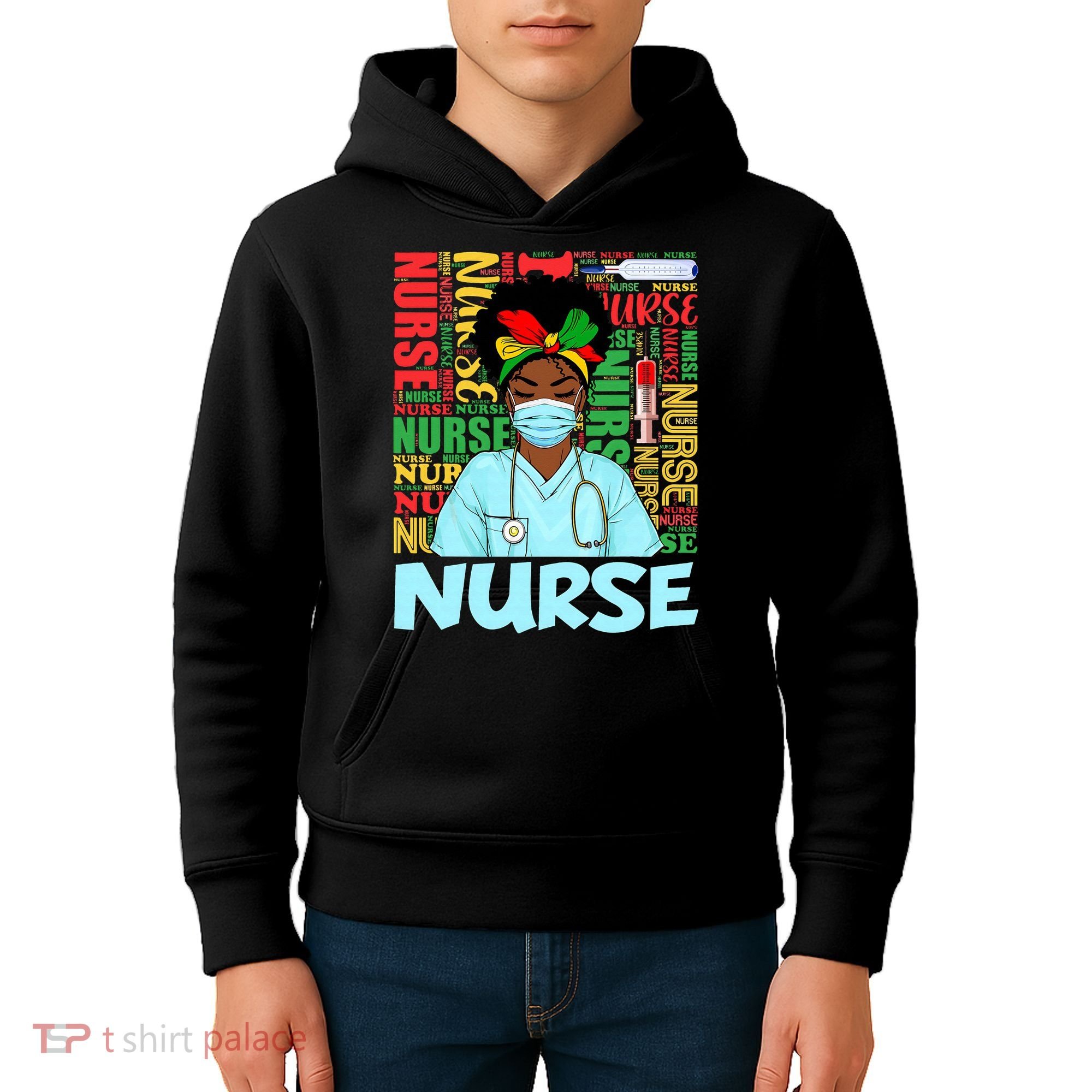 Black Nurse Black History Juneteenth Melanin Kids Hoodie