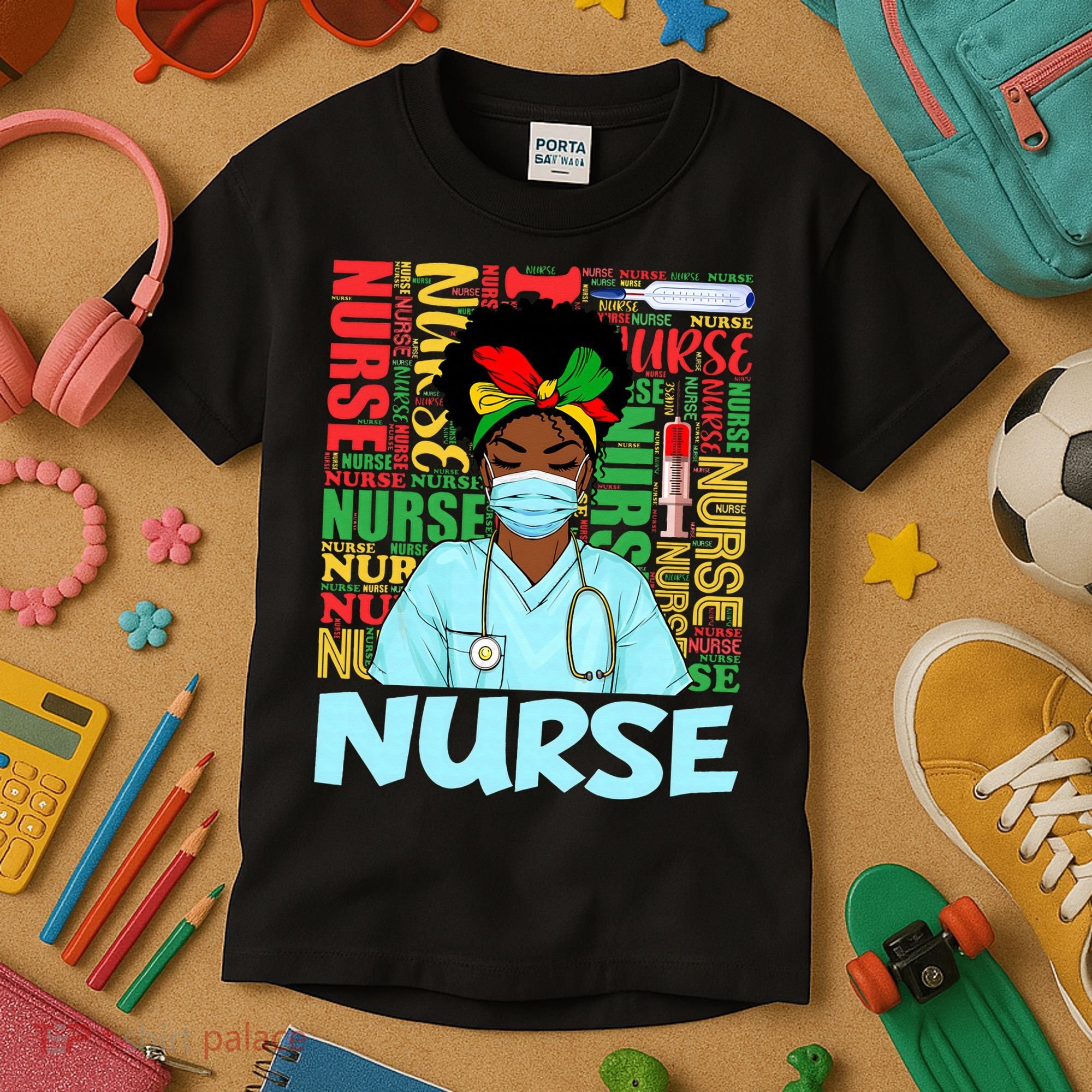 Black Nurse Black History Juneteenth Melanin Kids T-Shirt
