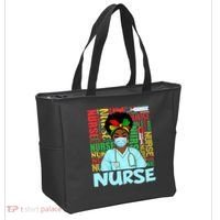 Black Nurse Black History Juneteenth Melanin Tote Bag thumb 2