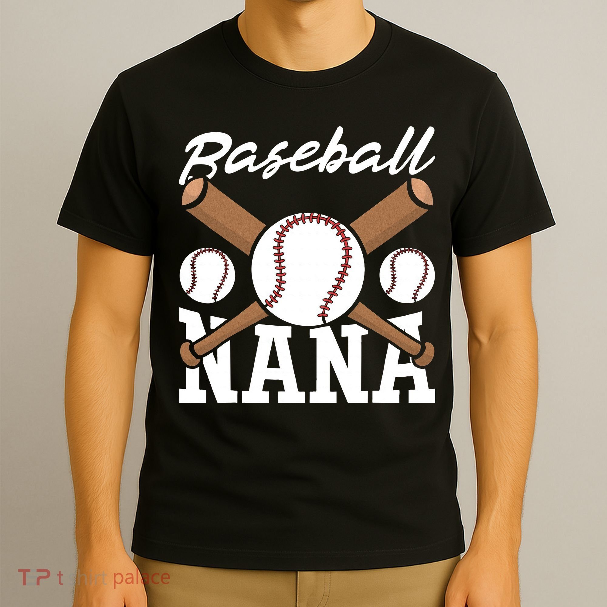 Baseball Nana Batter Sport Baseball Player Grandma Baseball T-Shirt