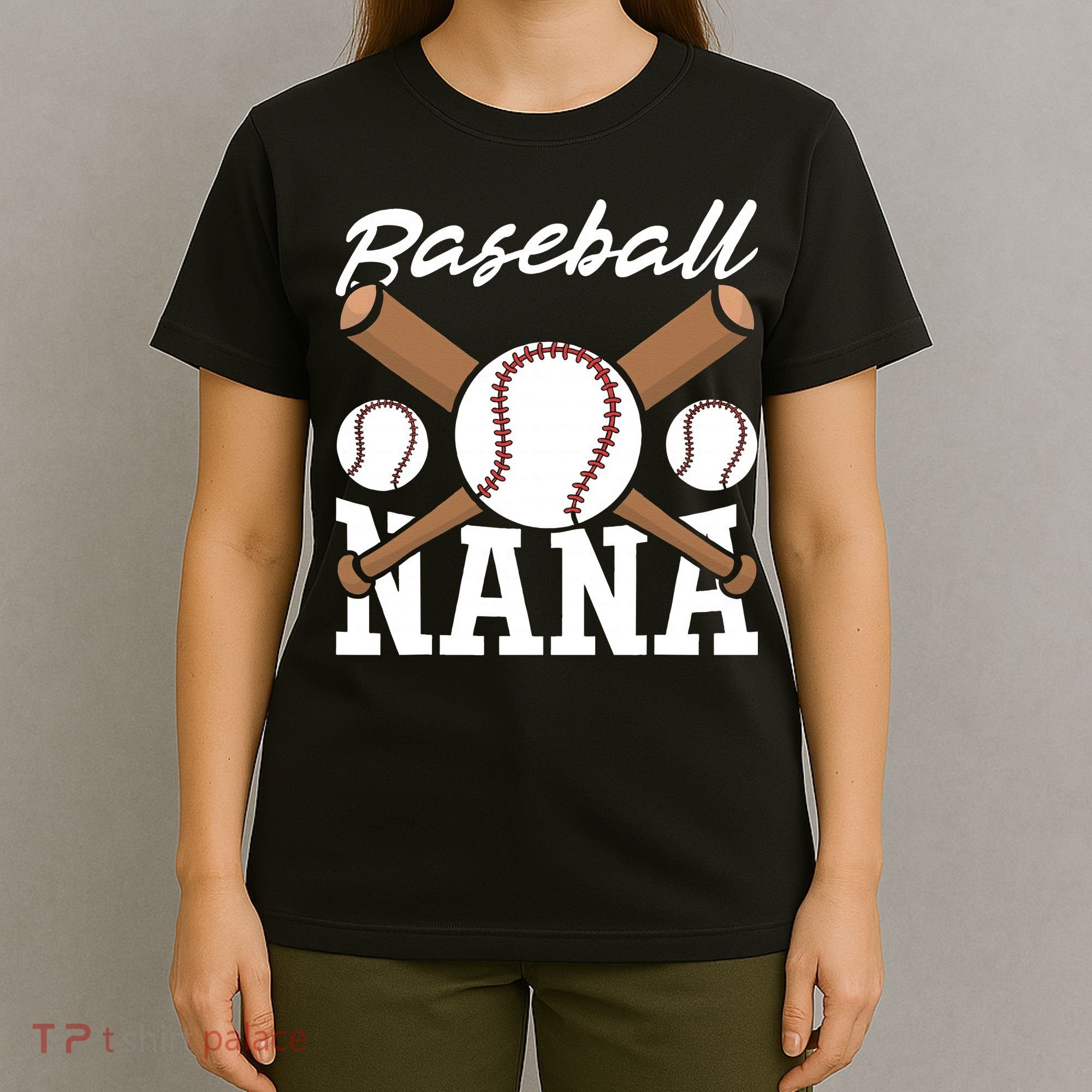 Baseball Nana Batter Sport Baseball Player Grandma Baseball T-Shirt