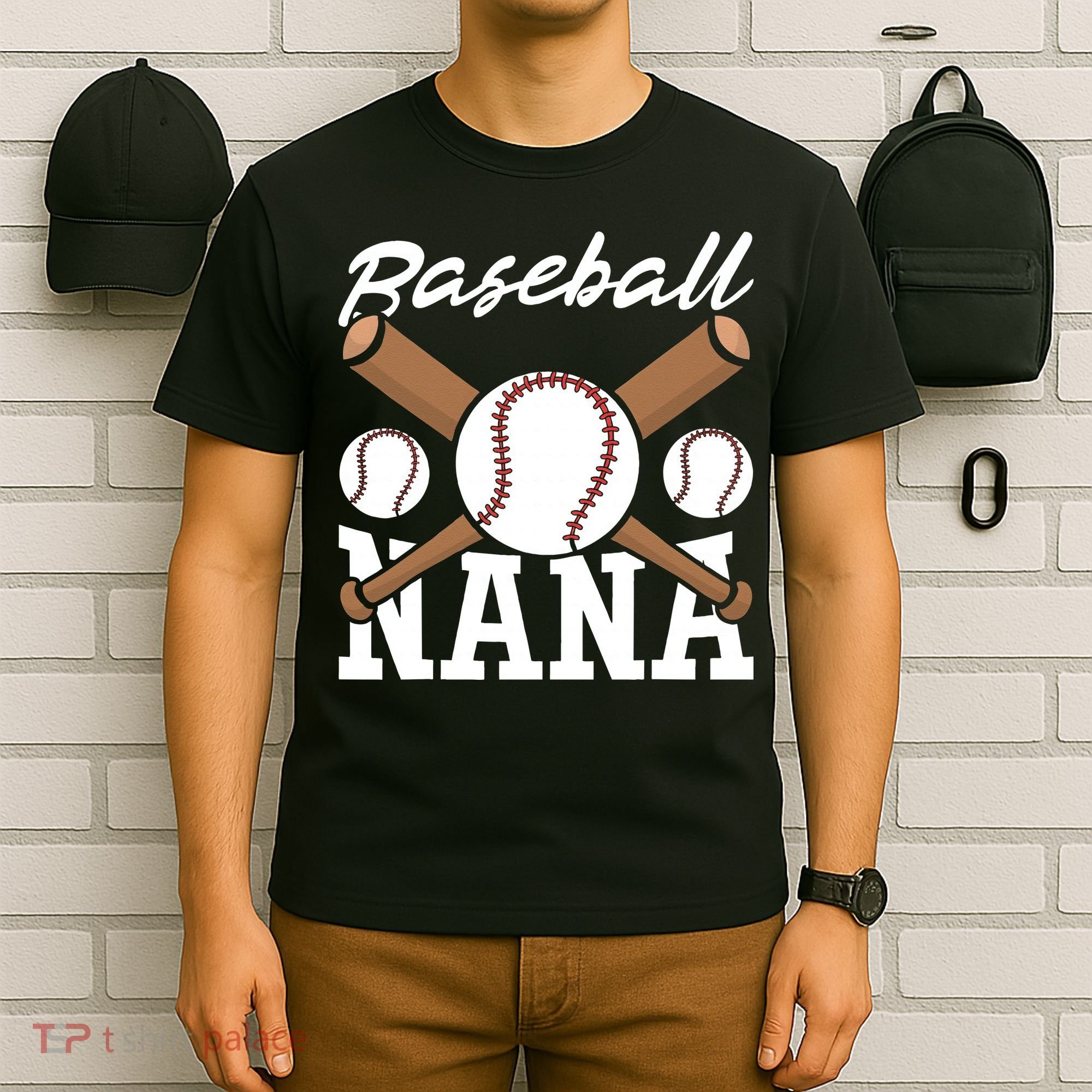 Baseball Nana Batter Sport Baseball Player Grandma Baseball T-Shirt