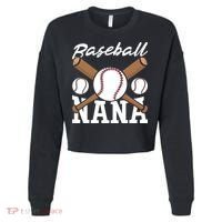 Baseball Nana Batter Sport Baseball Player Grandma Baseball Cropped Pullover Crew thumb 0