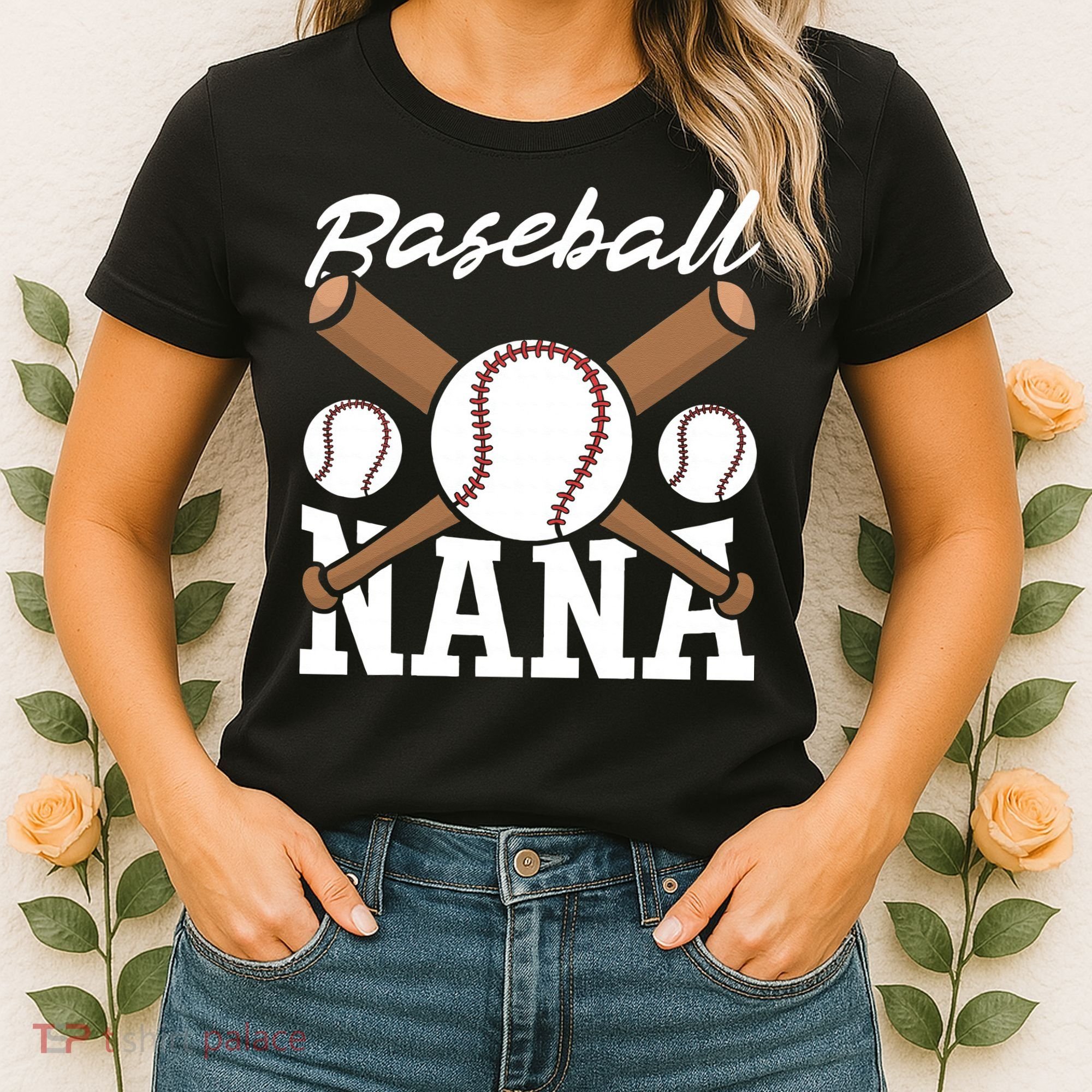 Baseball Nana Batter Sport Baseball Player Grandma Baseball Women's T-Shirt