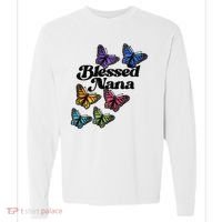 Blessed Nana Beautiful Grandparents Day Gift Comfort Colors Heavyweight Long Sleeve T-Shirt thumb 0