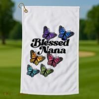 Blessed Nana Beautiful Grandparents Day Gift Golf Towel thumb 1