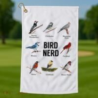 Bird Nerd Bird Lover Or Watcher Gift Golf Towel thumb 1