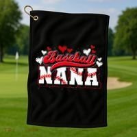 Baseball Nana Baseball Player Grandma Baseball Fan Baseball Golf Towel thumb 1