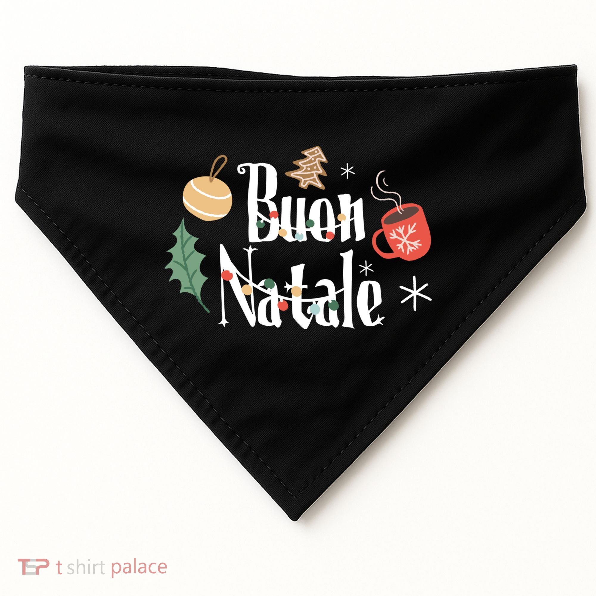 Buon Natale Christmas Italy Italians Gift USA-Made Doggie Bandana