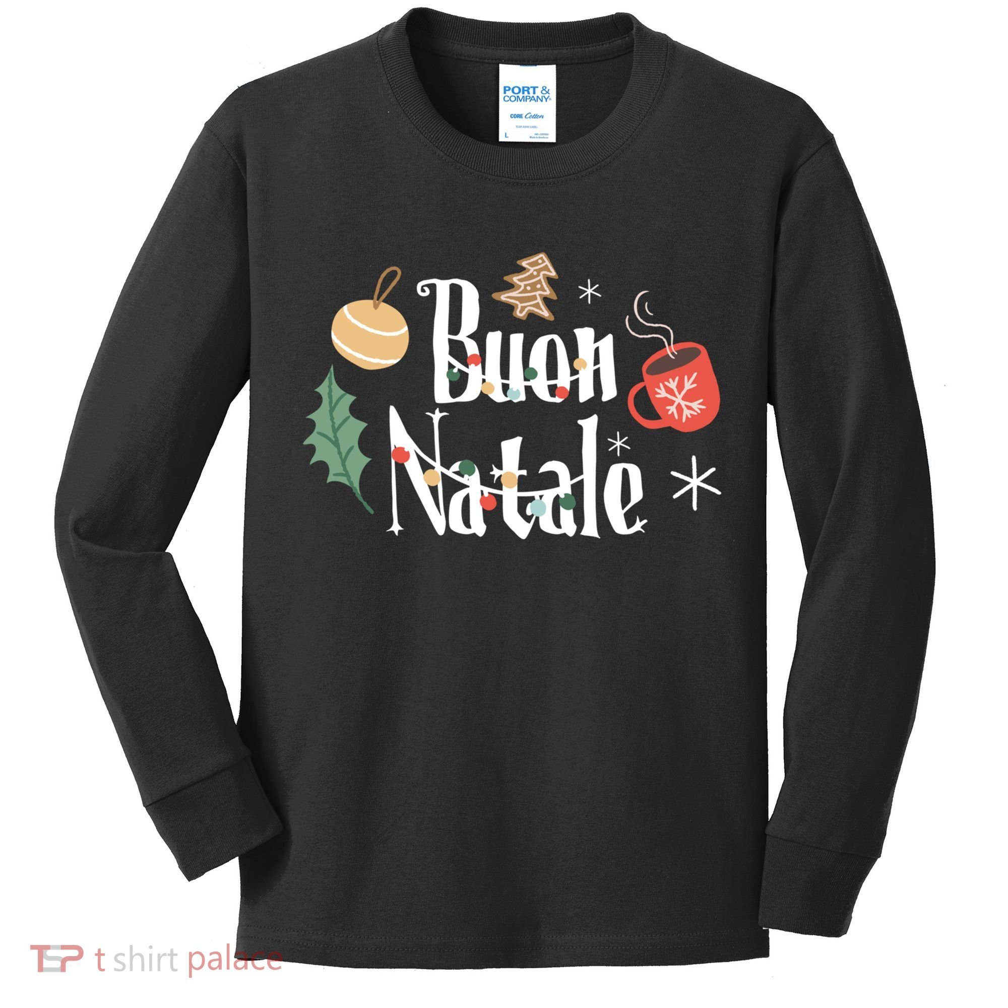 Buon Natale Christmas Italy Italians Gift Kids Long Sleeve Shirt