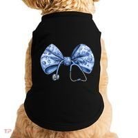 Blue Nurse Coquette Bow Stethoscope Nursing Medical Doctor Doggie Tank thumb 0