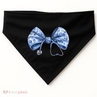 Blue Nurse Coquette Bow Stethoscope Nursing Medical Doctor USA-Made Doggie Bandana thumb 0