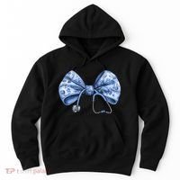 Blue Nurse Coquette Bow Stethoscope Nursing Medical Doctor Hoodie thumb 0