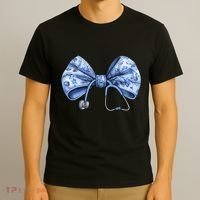 Blue Nurse Coquette Bow Stethoscope Nursing Medical Doctor T-Shirt thumb 3